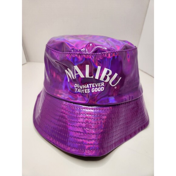 Malibu Rum Bucket Hat Purple Adult Unisex Shiny Promo - Picture 1 of 3